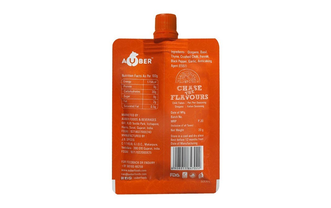 Auber Fresh & Original Pizza Seasoning   Pouch  20 grams